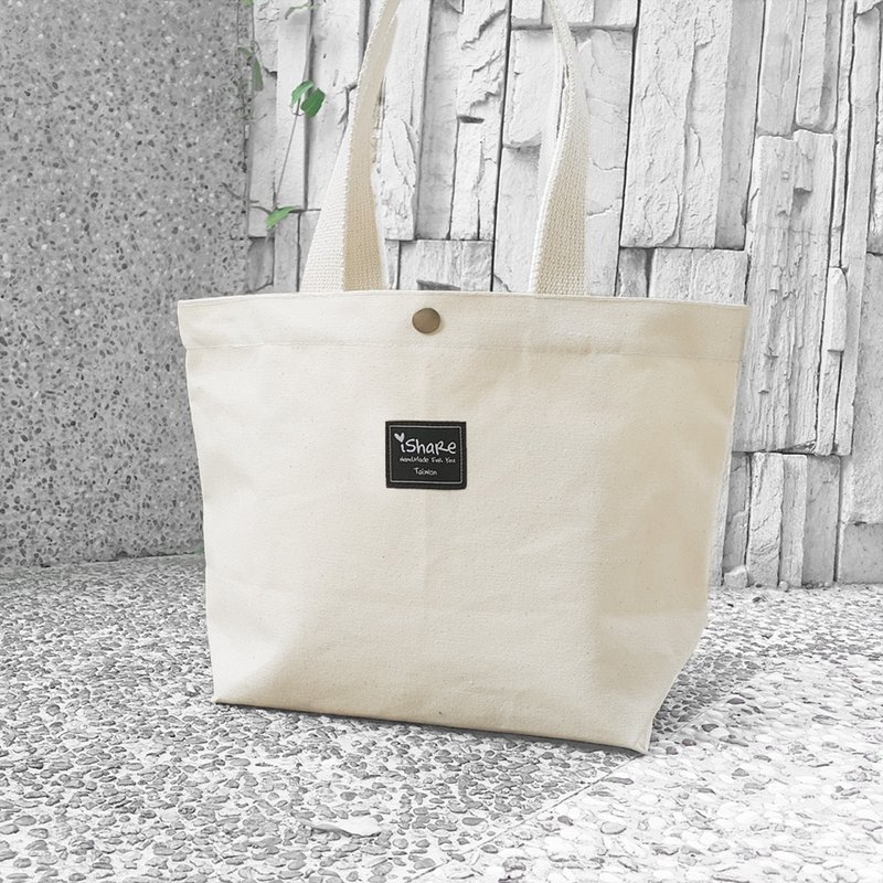 手工车缝印制(多图样) 无染(胚布)帆布袋手提袋/肩背袋 (小提袋/环保袋/随身包/便当袋/小托特) - 手提包/手提袋 - 棉．麻 白色