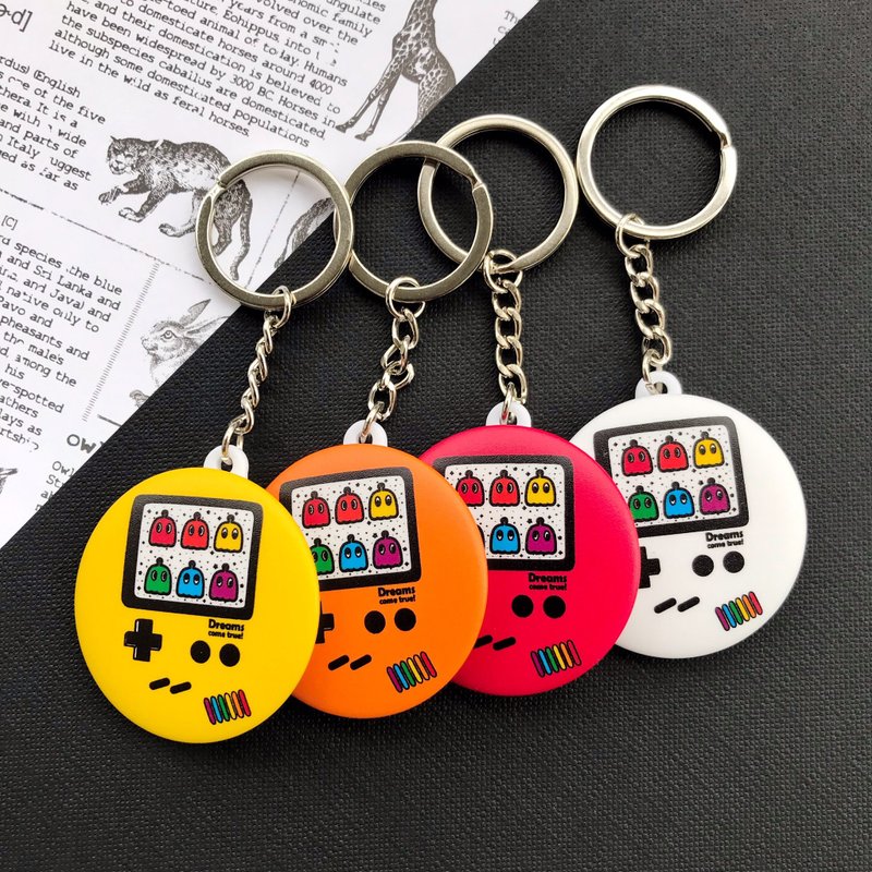 逗趣胸章/钥匙圈吊饰 -复古游戏机 - 徽章/别针 - 塑料 