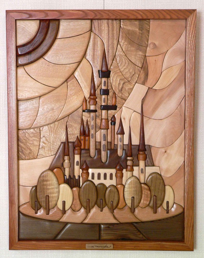 Woody Picture Old Castle - 海报/装饰画/版画 - 木头 咖啡色