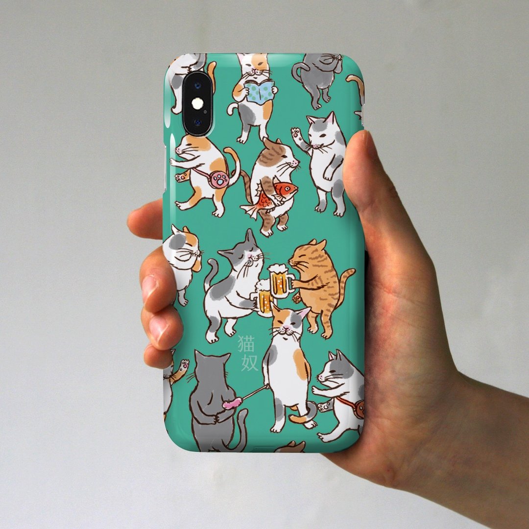 Smartphone case cat guy emerald - 手机壳/手机套 - 塑料 绿色