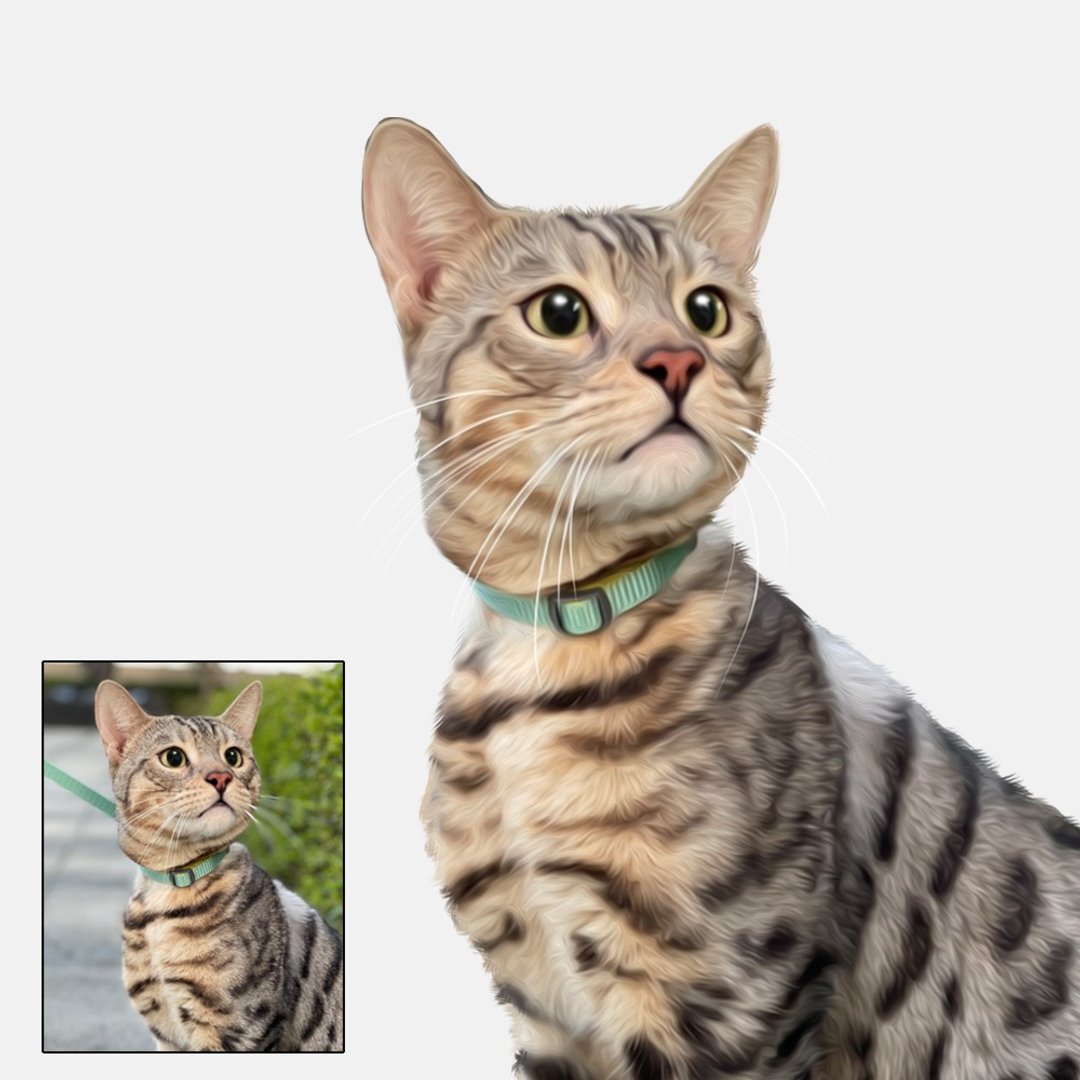 【电子档】定制似颜绘 写实油画风 -  宠物 | 手绘 | 猫 | 狗 | - 电子手绘真人画像/绘画/插画 - 其他材质 