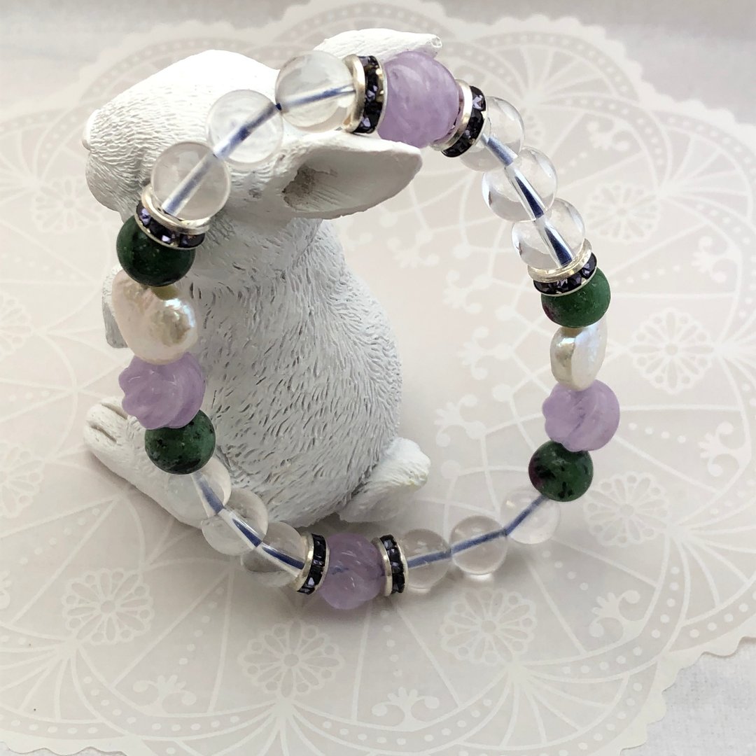 Retro cute natural stone bracelet - 手链/手环 - 石头 透明