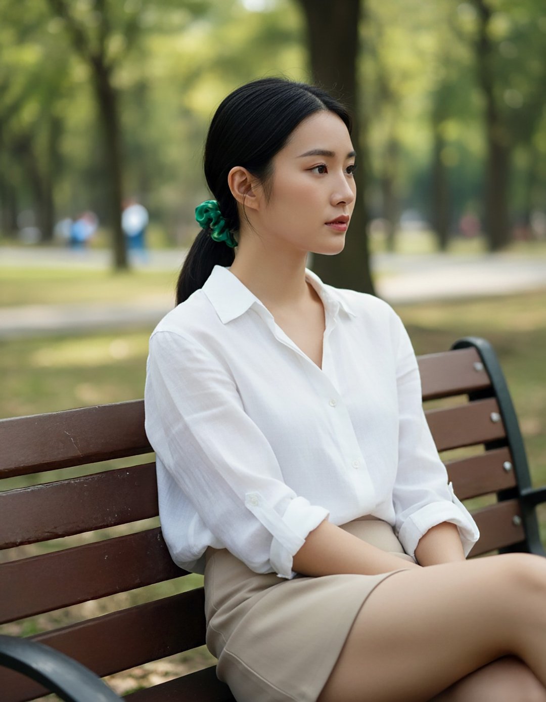 【 新品上市 】【 追踪拿优惠卷】法式时尚发圈 纯丝印花发圈组 - 发饰 - 丝．绢 绿色