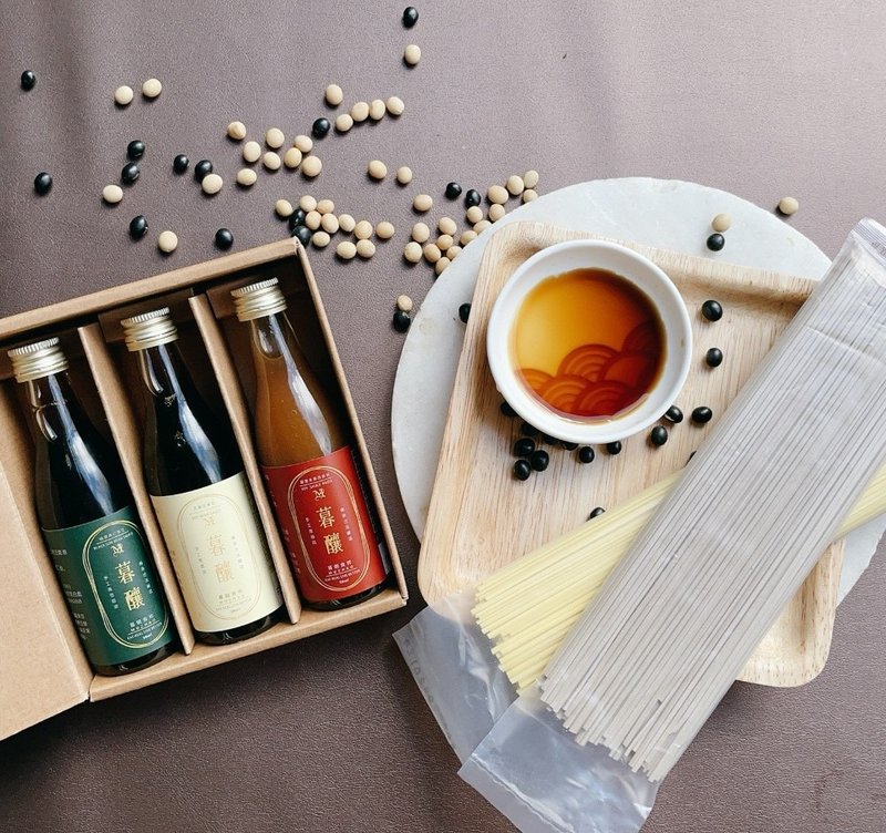小暮酿甘醇酱油拌面组合 干拌面 |长辈礼物 入厝 婚礼小物 伴手礼 - 面/面线/米粉 - 玻璃 红色