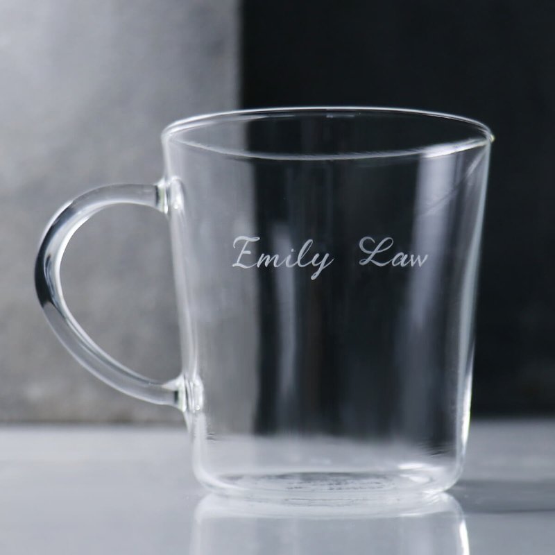 360cc【小巧耐热杯】日本HARIO刻字耐热马克杯 超轻薄 定制化 - 咖啡杯/马克杯 - 玻璃 灰色