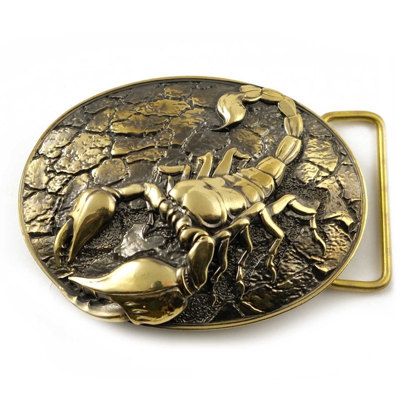 Scorpion soild brass belt buckle, Arachnid belt accessory - 皮带/腰带 - 其他材质 金色