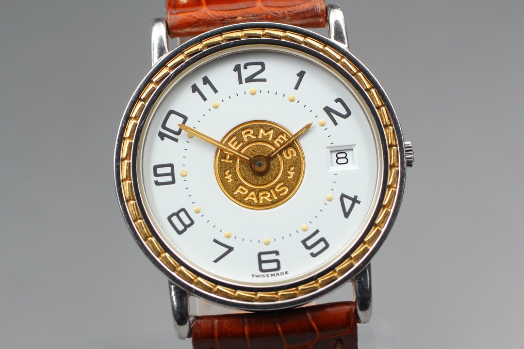 古董 爱马仕 女仕 石英腕表 Hermes 27mm - 女表 - 不锈钢 白色