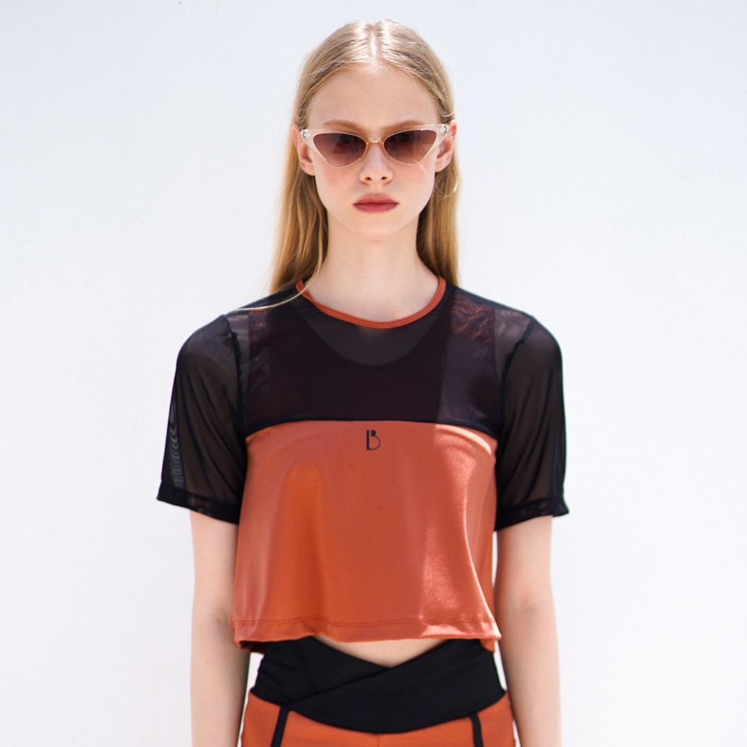 Essential two-tone crop – 铜色 / 泳衣 (单独出售) BLT078COPP - 女装泳衣/比基尼 - 尼龙 橘色