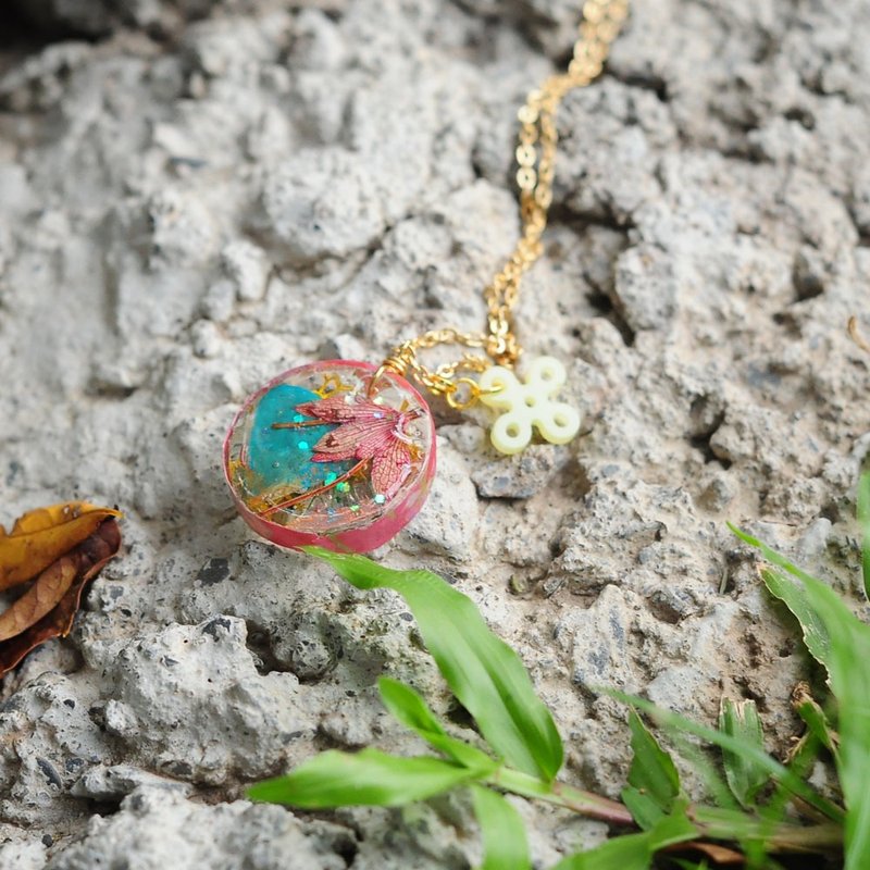 项链 压花 干燥花 树脂 名族风 古着 定制化 波西迷亚 不撞款 - 项链 - 树脂 多色