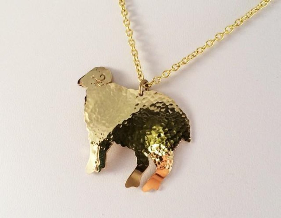 Sheep ◇ Brass Forged Pendant - 项链 - 其他金属 金色