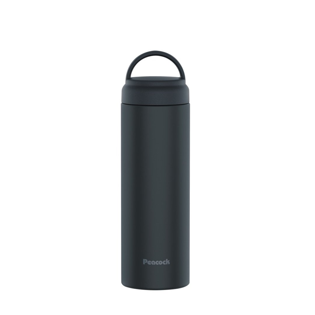 【孔雀Peacock】600ML 不锈钢保冷杯/保温杯/咖啡杯(手提式)-黑 - 保温瓶/保温杯 - 不锈钢 黑色