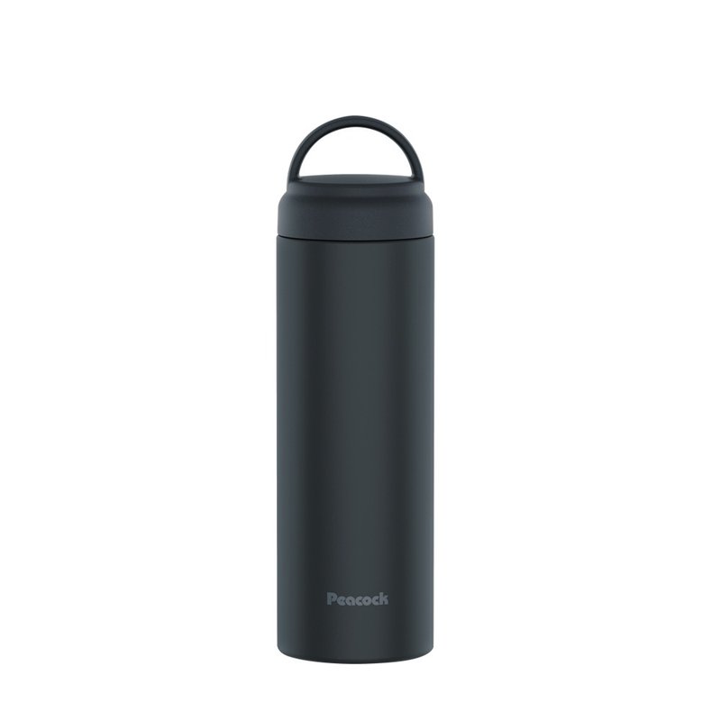 【孔雀Peacock】600ML 不锈钢保冷杯/保温杯/咖啡杯(手提式)-黑 - 保温瓶/保温杯 - 不锈钢 黑色