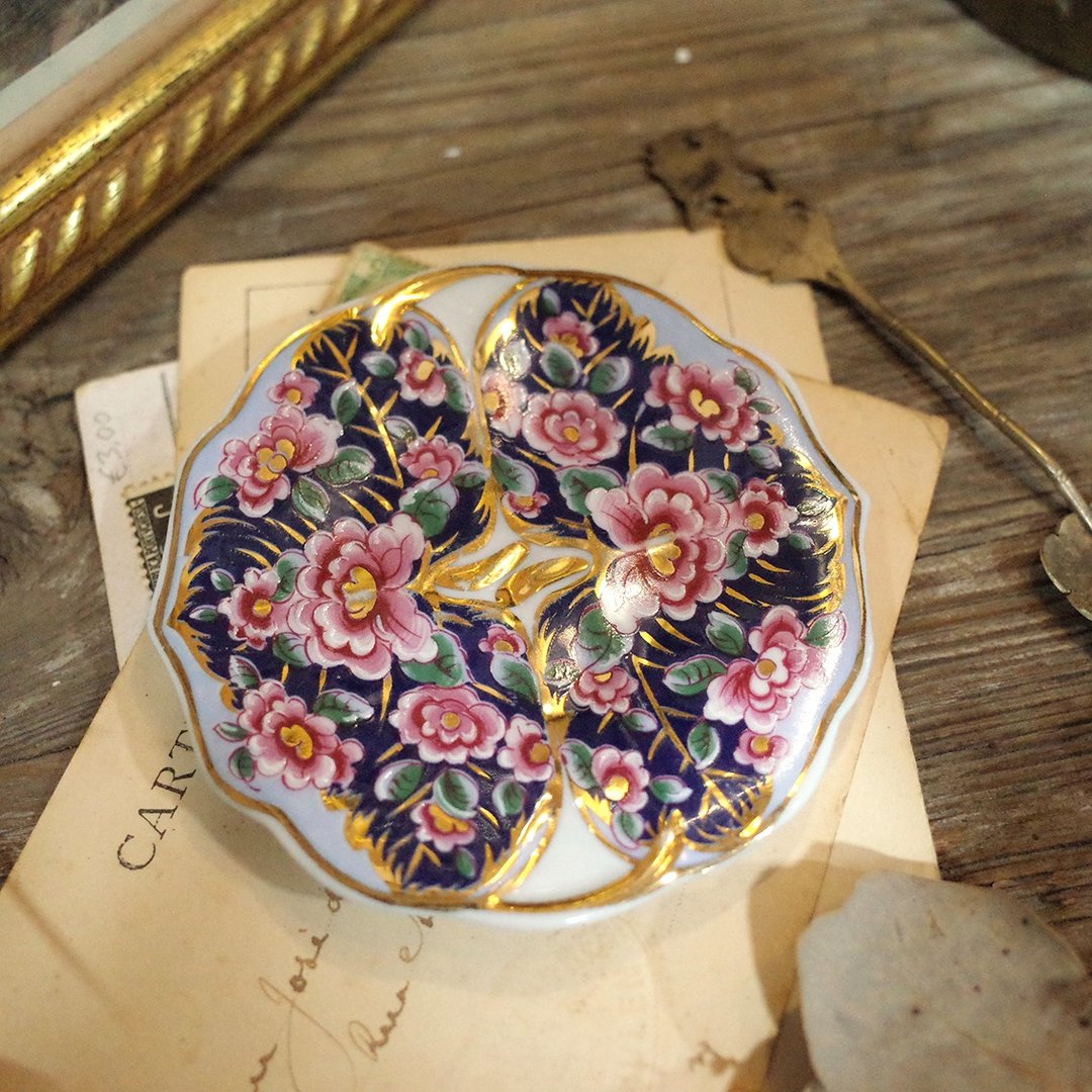 葡萄牙老件.描金古典花卉瓷盘.小置物盘.瓷器#收藏品 - 摆饰 - 瓷 