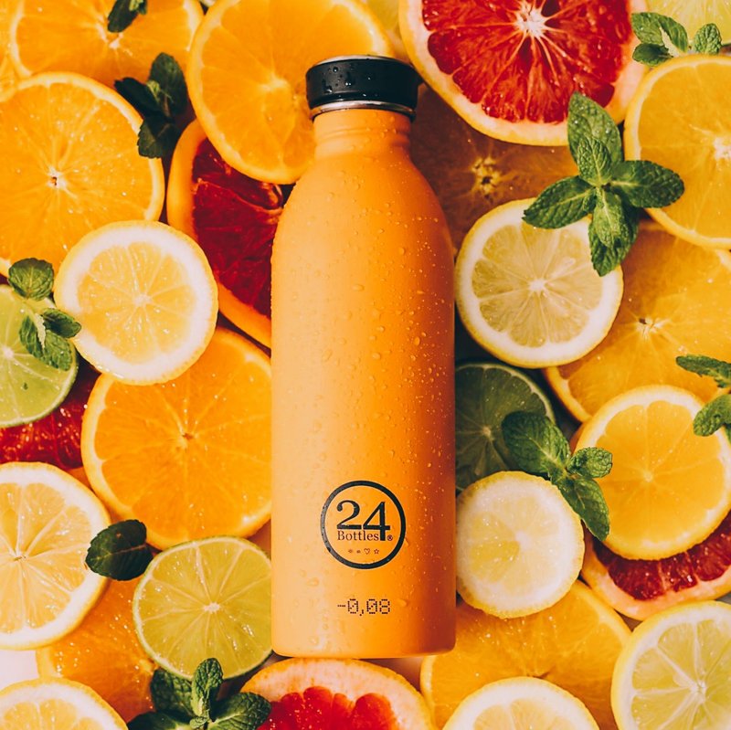 意大利24Bottles【URBAN 超轻量羽毛系列】柑橘橙 -不锈钢瓶500ml - 水瓶/水壶 - 其他金属 橘色