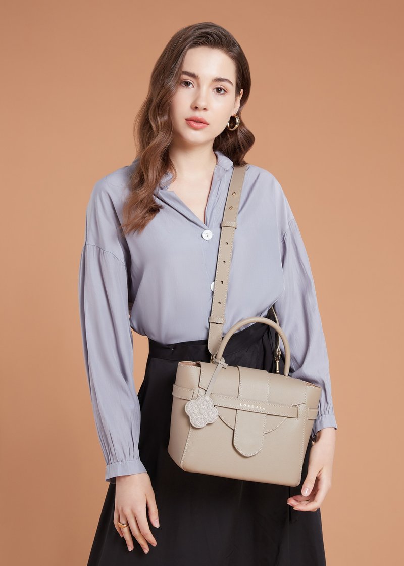 RUE (รูว์) 系列真皮包款 - 手提包/手提袋 - 真皮 卡其色