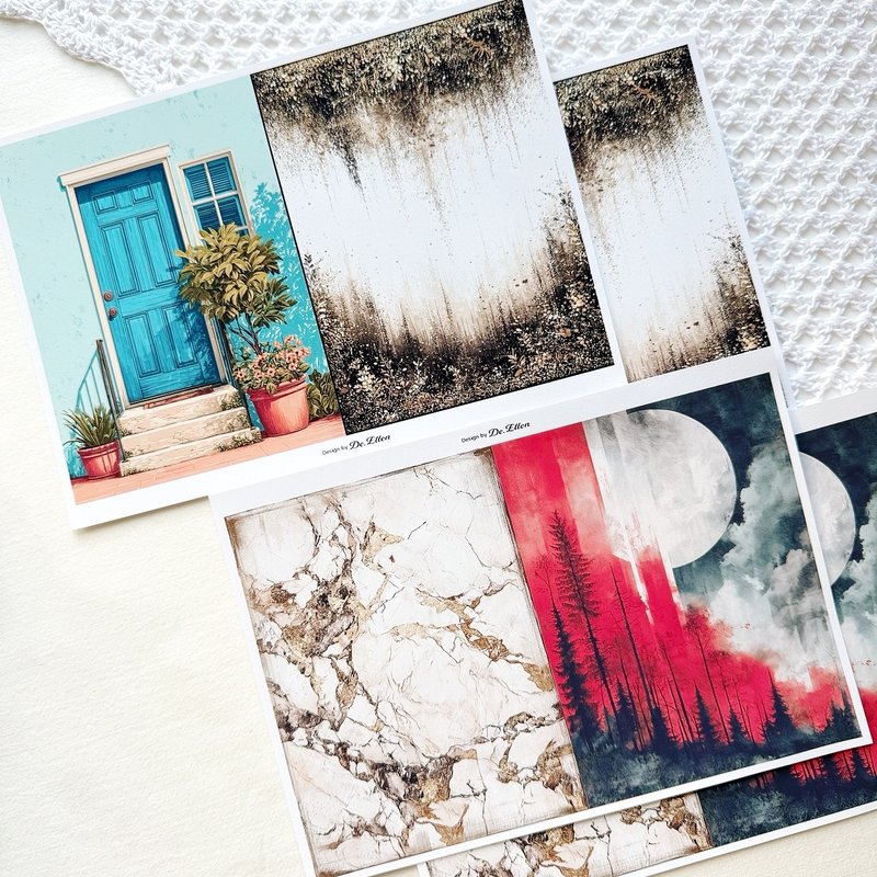 Z437 - 多款背景 - 贴纸 - 纸 