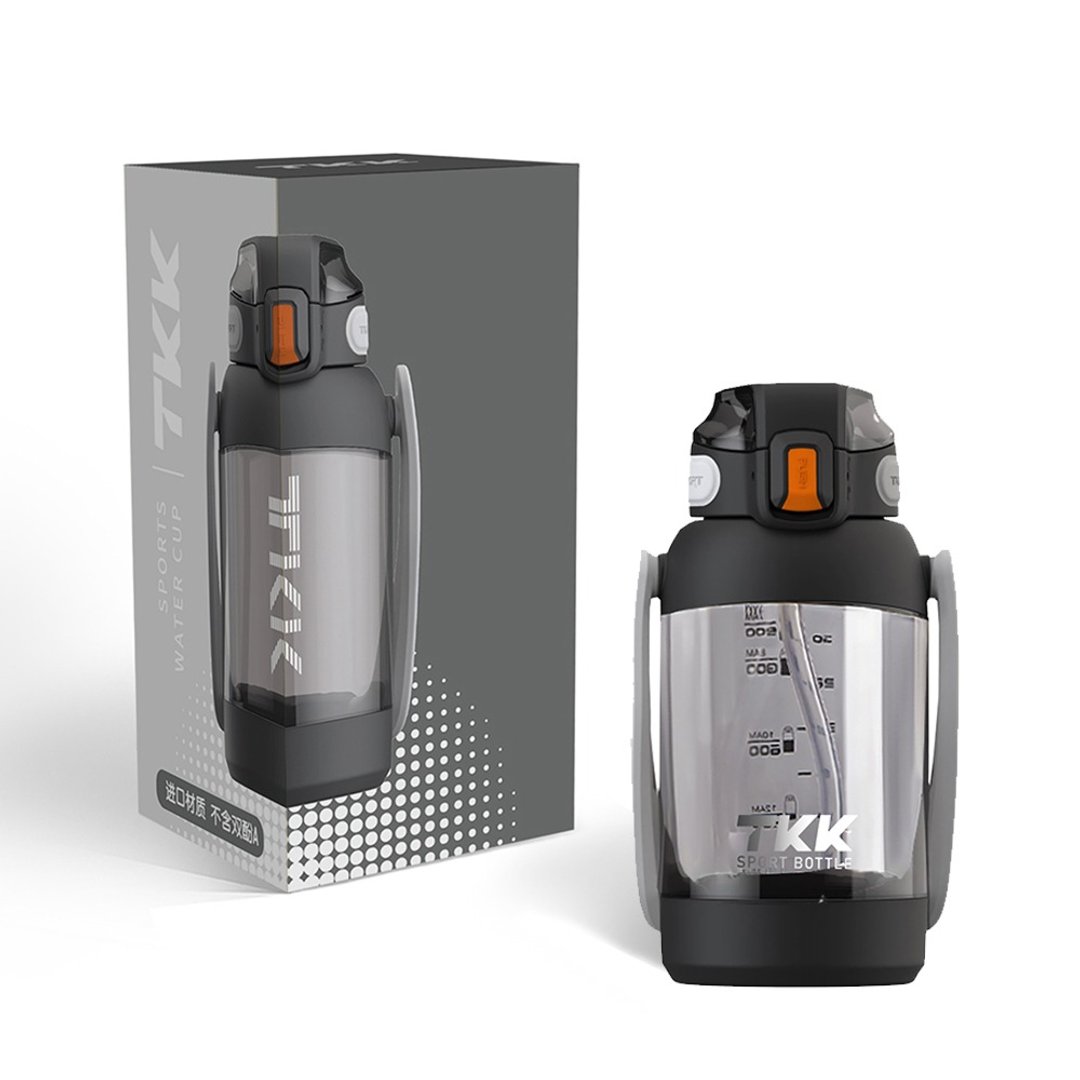 【TKK】美国进口Tritan猎鹰 手提+背带 运动水壶1200ML-钻石黑 - 水瓶/水壶 - 其他材质 黑色