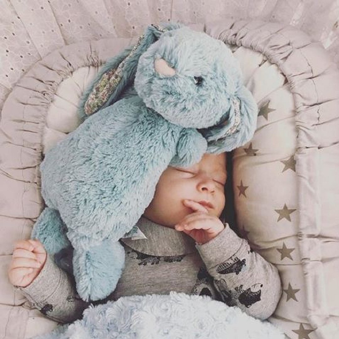 Jellycat Blossom Aqua Bunny 碎花兔 31cm - 玩偶/公仔 - 聚酯纤维 蓝色