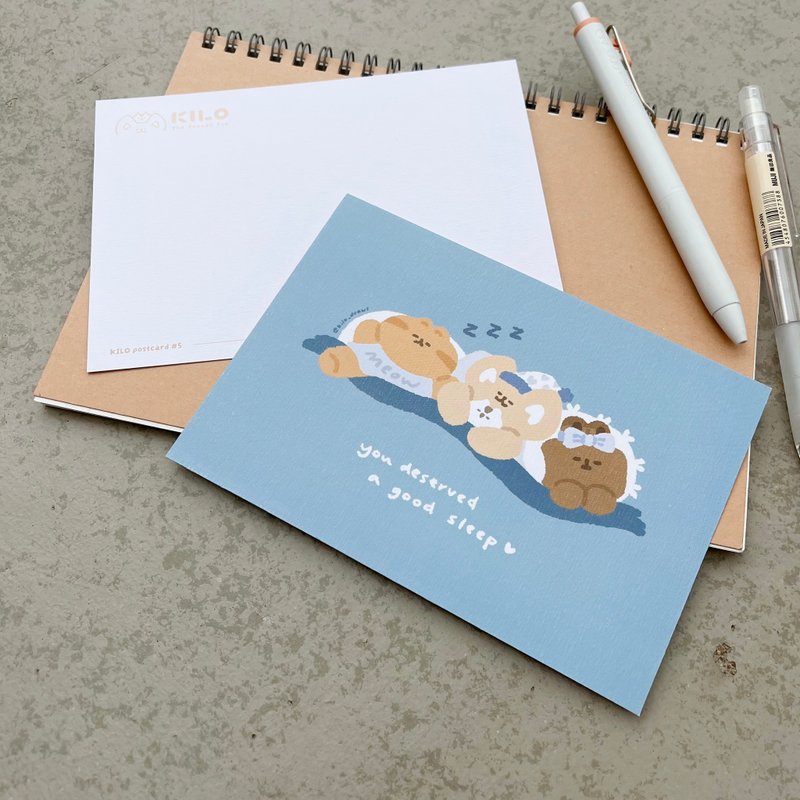 KILO插画明信片 | You deserved a good sleep - 卡片/明信片 - 纸 蓝色