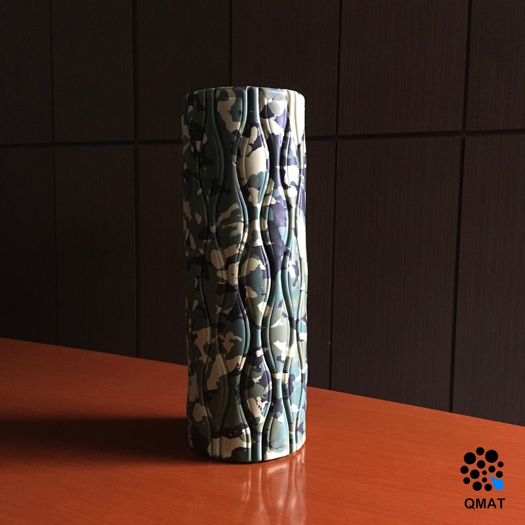 QMAT-MIT品牌设计 绿迷彩33cm瑜珈柱滚轮 滚筒 EVA瑜珈棒 筋膜棒 - 运动/健身用品 - 环保材料 绿色