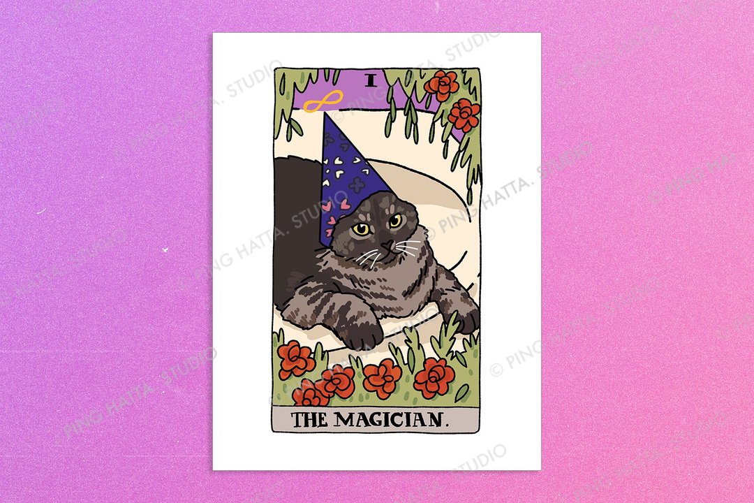 The Magician Wizard Cat Meme Art Poster - 海报/装饰画/版画 - 纸 