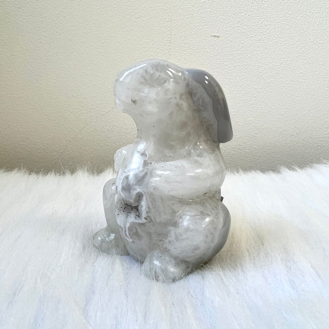 玛瑙兔子 | 水晶 | 水晶摆件 | 水晶卡通及动物 - 摆饰 - 水晶 灰色