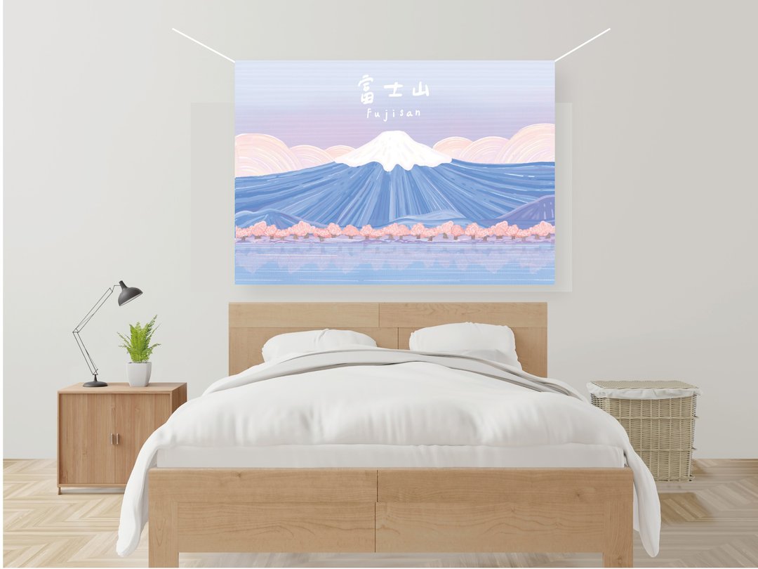 旅行的记忆-富士山Fuji -樱花款|挂布|布幔|居家装饰 - 海报/装饰画/版画 - 聚酯纤维 多色