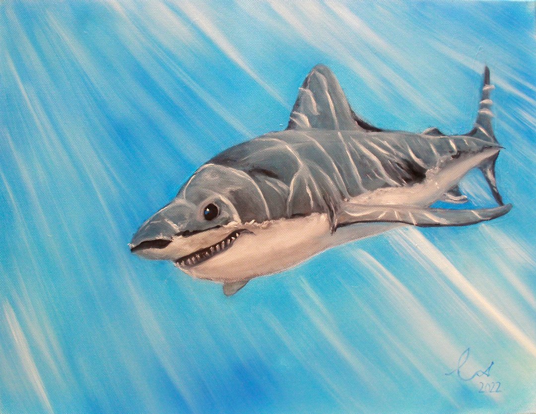 【爱蕊丝仙子】Miss Shark 鲨鱼小姐 - 海报/装饰画/版画 - 颜料 