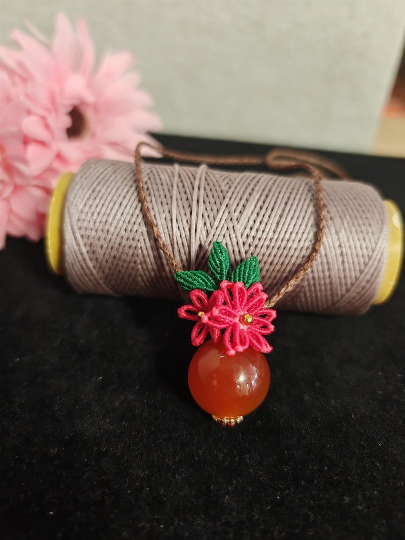 迎春花 - 项链 - 半宝石 红色