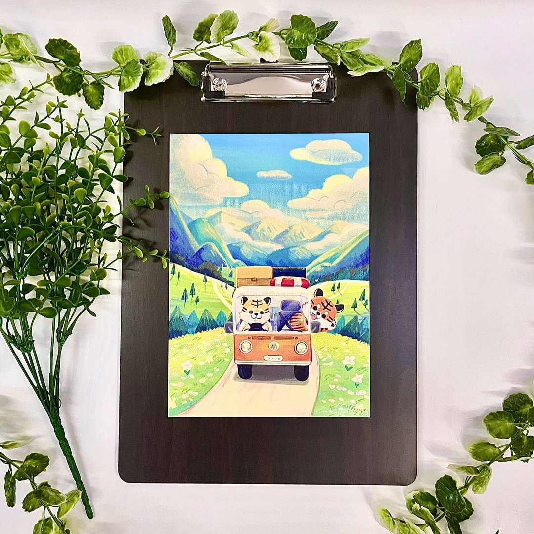 poster a5 tiger's travel - 海报/装饰画/版画 - 纸 绿色
