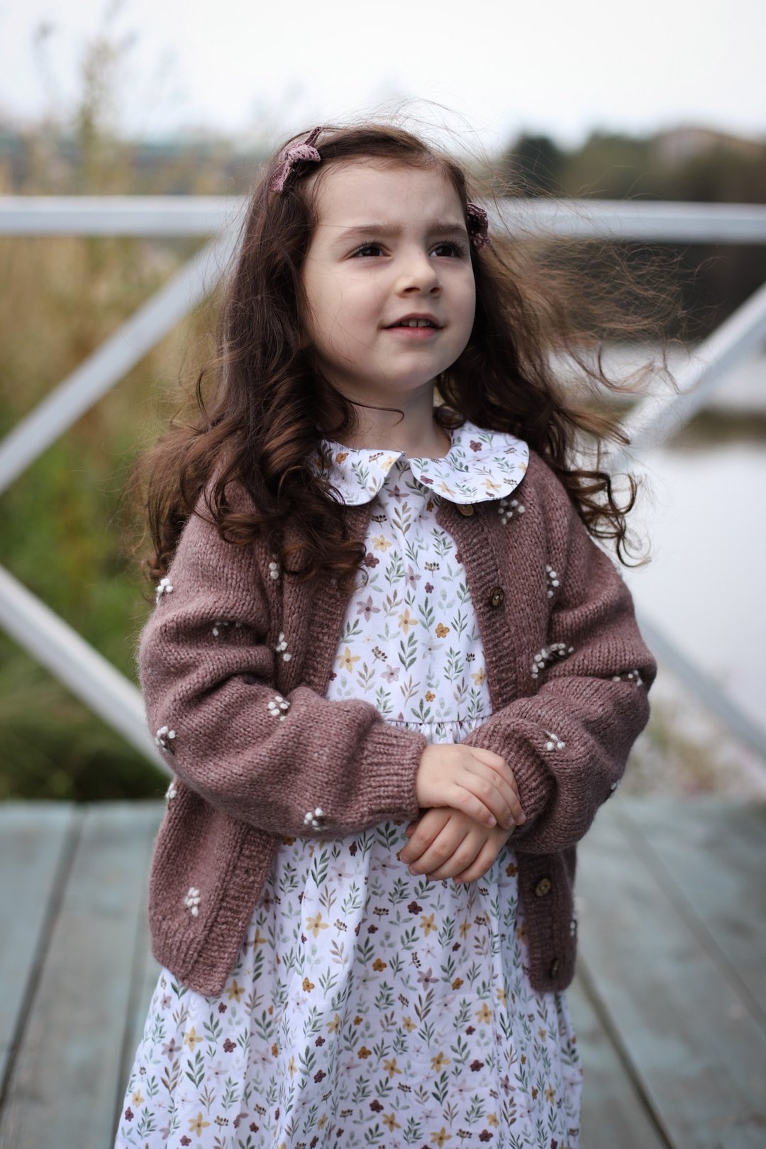 Flora cardigan, Knitting cardigan, Kids cardigan, baby clothes, kids,  Flora - 其他 - 羊毛 粉红色