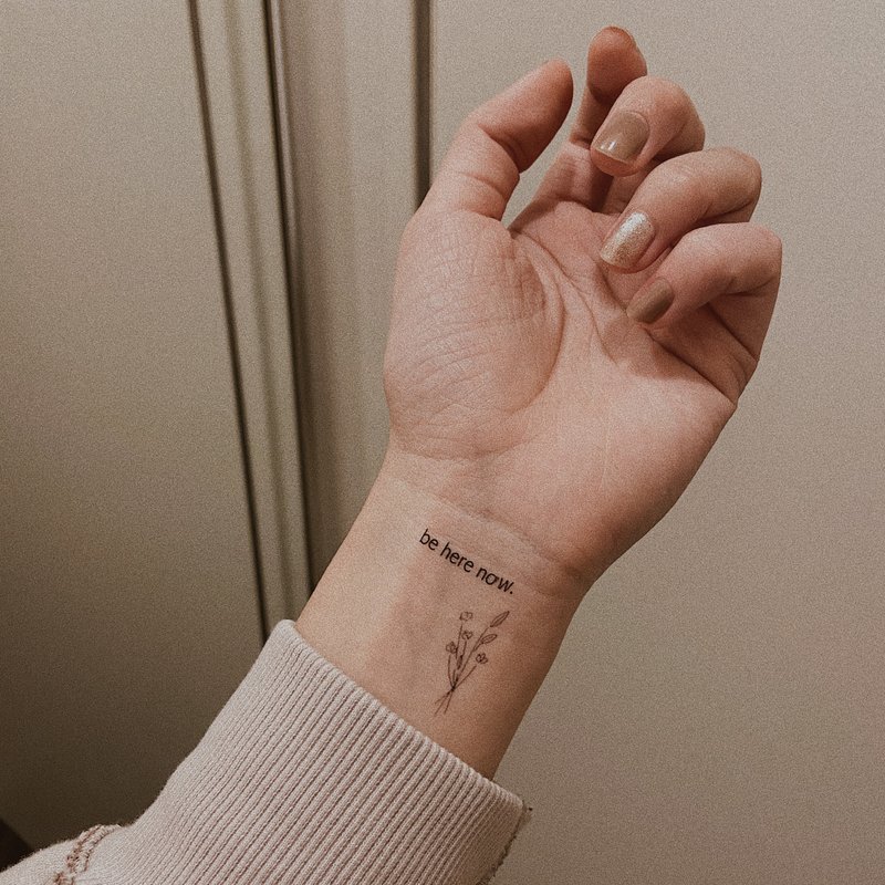 花束纹身贴纸 - 纹身贴 - 纸 黑色