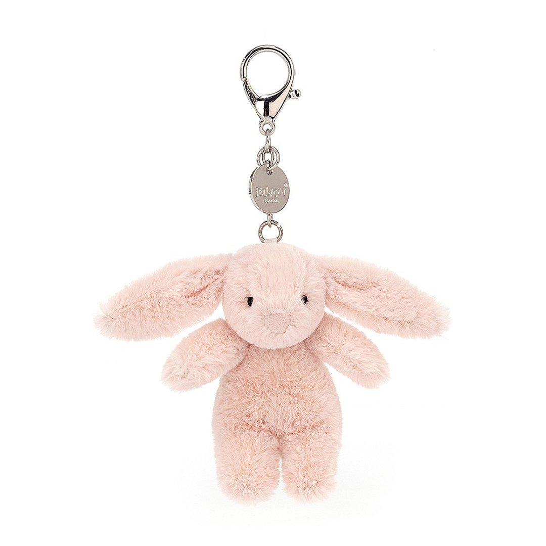 钥匙圈/吊饰 Bashful Blush Bunny Bag Charm 马卡龙粉兔子吊饰 - 吊饰 - 聚酯纤维 粉红色
