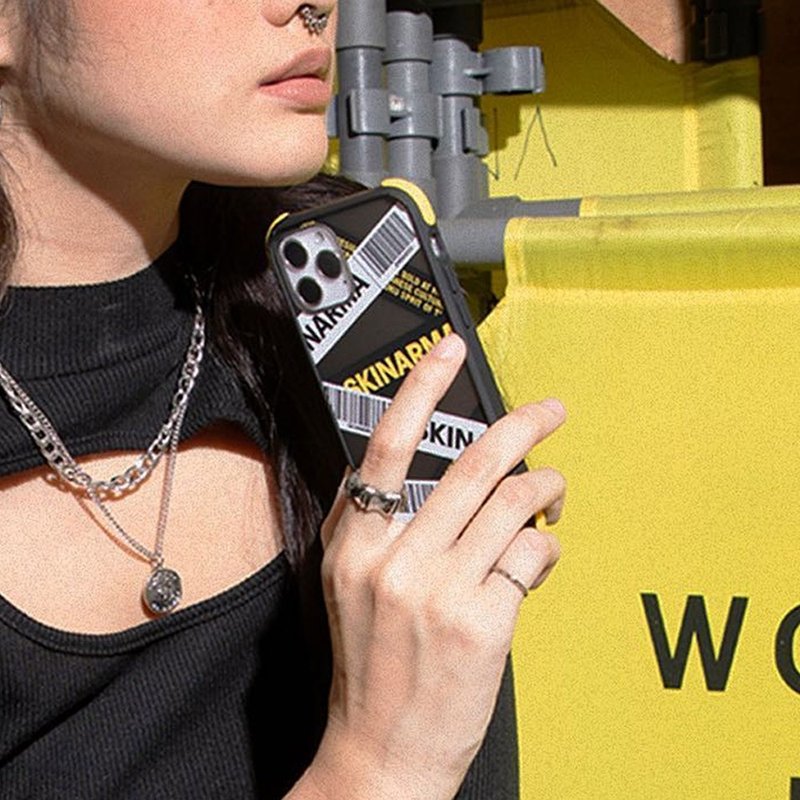 iPhone 11/12全系列 Kakudo 交叉斜纹防摔手机壳 黄条 - 手机壳/手机套 - 塑料 黄色