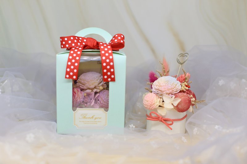 干燥花盆栽 扩香石盆花 公主色系桌花 索拉花 不凋花  memo夹 - 干燥花/捧花 - 植物．花 