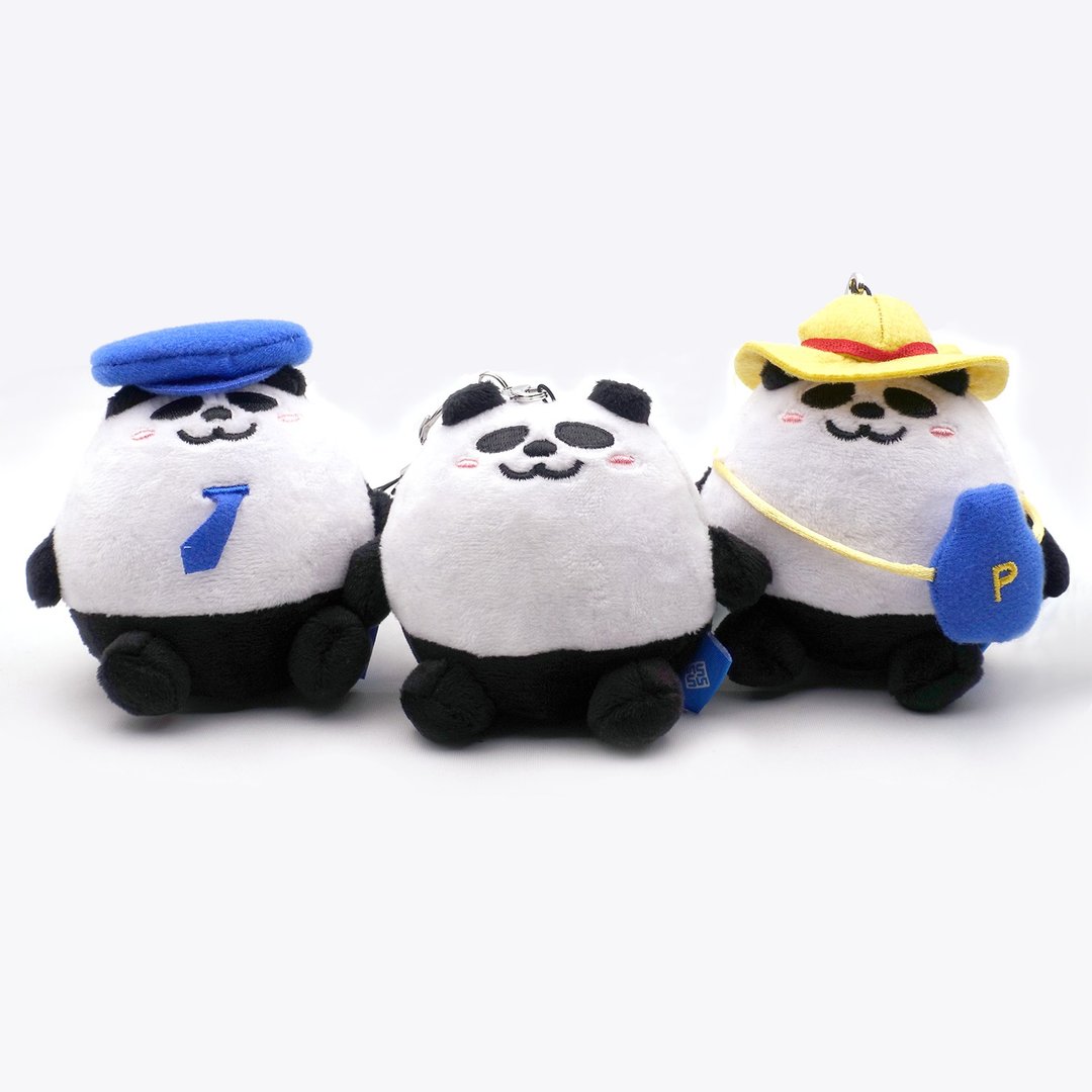 熊猫毛公仔挂饰 连钥匙圈一组3款 香港Pandahaluha 开运 生日礼物 - 吊饰 - 棉 多色