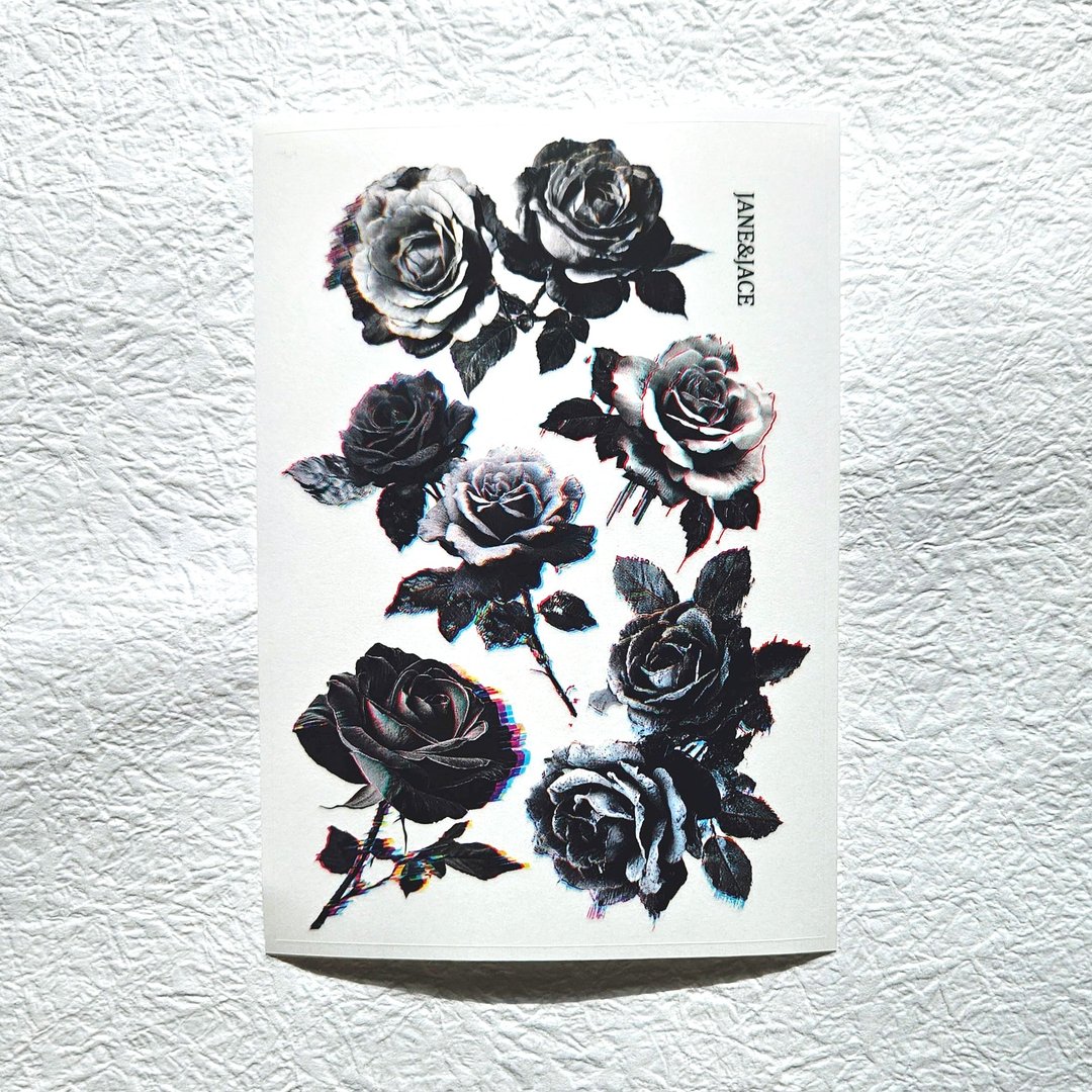 Noise Black Rose 透明贴纸 - 贴纸 - 其他材质 