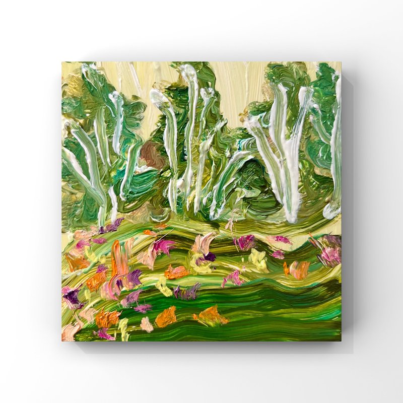 野花草地原创油画抽象风景艺术树木与花朵 - 海报/装饰画/版画 - 其他材质 多色