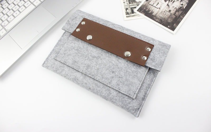 原创纯手工 浅灰色 毛毡 平板电脑保护套 毛毡套 笔电包 平板电脑包 iPad mini 1/2/3/4， iPad 2017，Amazon Fire，Kindle，Galaxy Tab，Nexus (可量身订制，请备注平板电脑的尺寸：长(L) 宽(W) 高(H) ) - 031 - 平板/电脑保护壳 - 其他材质 