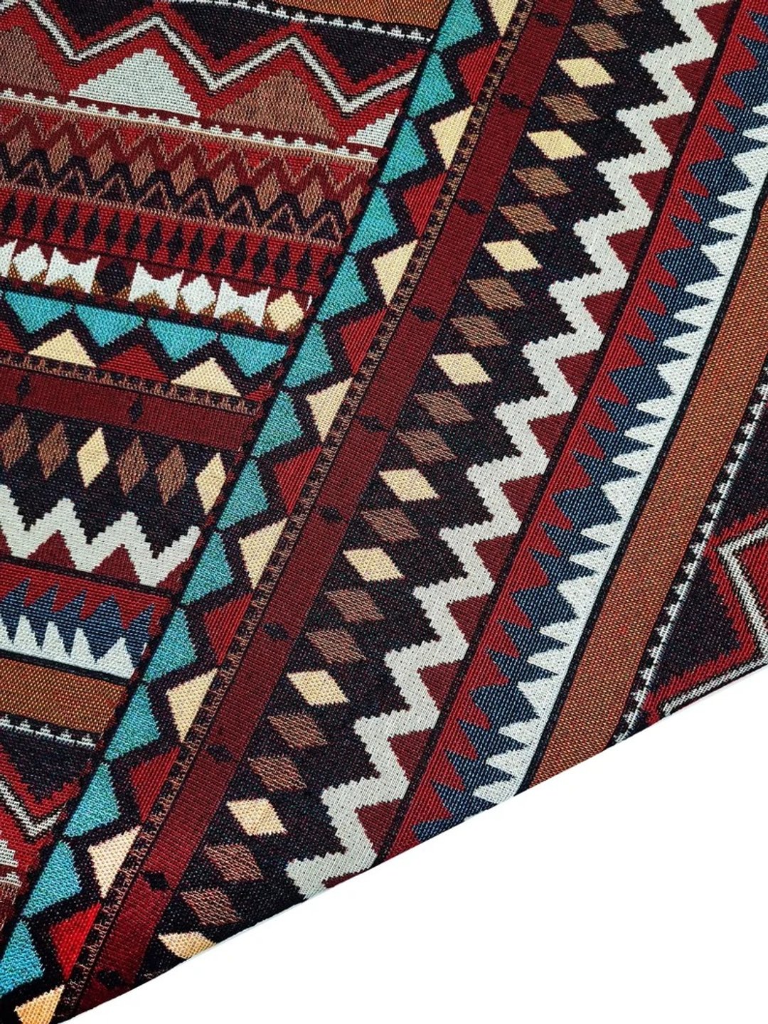 Multi-color Tribal Fabric Thai Woven Fabric Craft Supplies Textile 1/2 yard - 编织/刺绣/羊毛毡/裁缝 - 其他材质 多色