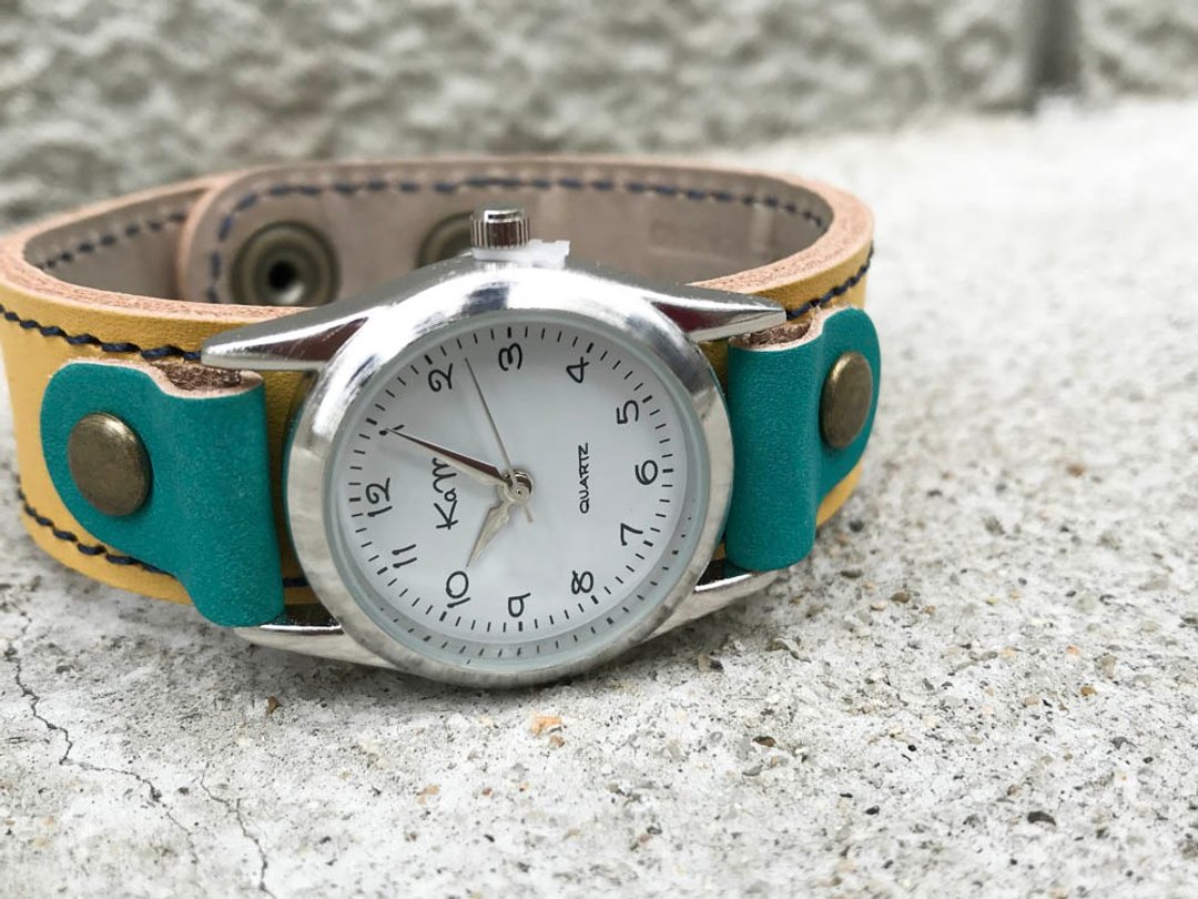 STITCH A watch that you want to wear every day Stitch Run Watch Unisex OK SRW-YHT-NA - 女表 - 真皮 黄色