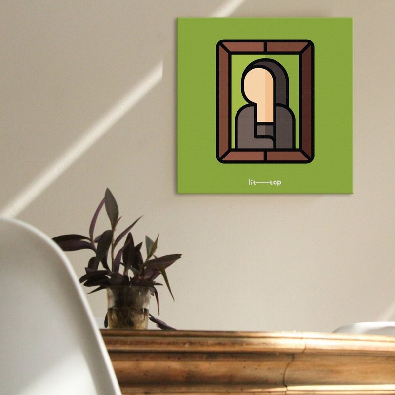 【无框画】蒙娜丽莎 看不到微笑 | 美式插画 - 随行杯提袋/水壶袋 - 其他材质 