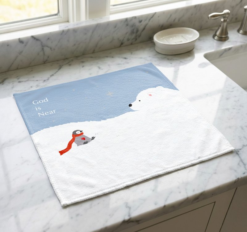 NEW 怀特熊系列方巾-God is Near - 毛巾浴巾 - 其他人造纤维 