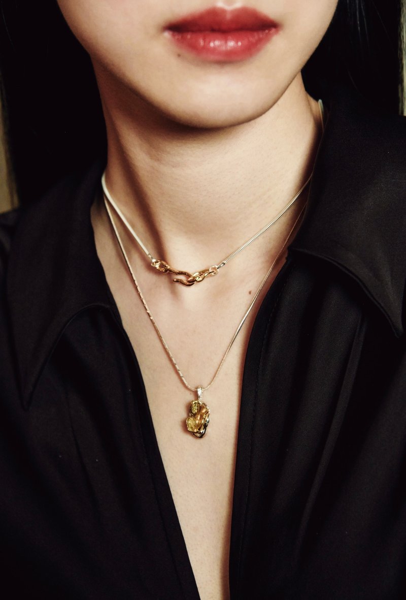 THE PAST 对钩项链 - 项链 - 银 银色