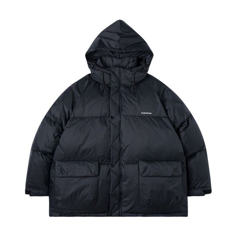 ENshadower隐蔽者工装连帽羽绒服男冬季宽松防寒保暖白鸭绒外套潮 - 男装外套 - 其他材质 黑色