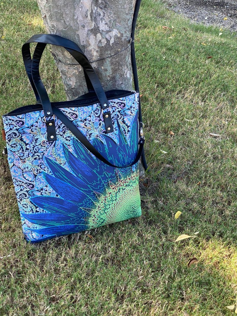 MaxA Blue Flower - 侧背包/斜挎包 - 其他人造纤维 蓝色