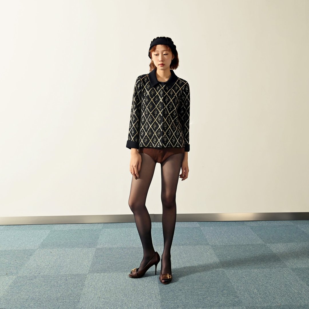 【NaSuBi Vintage】Marc by Marc Jacobs亮片缀饰古着针织外套 - 女装针织衫/毛衣 - 羊毛 黑色
