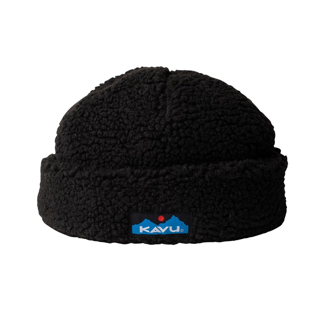 【西雅图 KAVU】Fur Ball Beanie 羊羔绒豆豆帽 烟雾黑 #1195 - 帽子 - 其他人造纤维 黑色