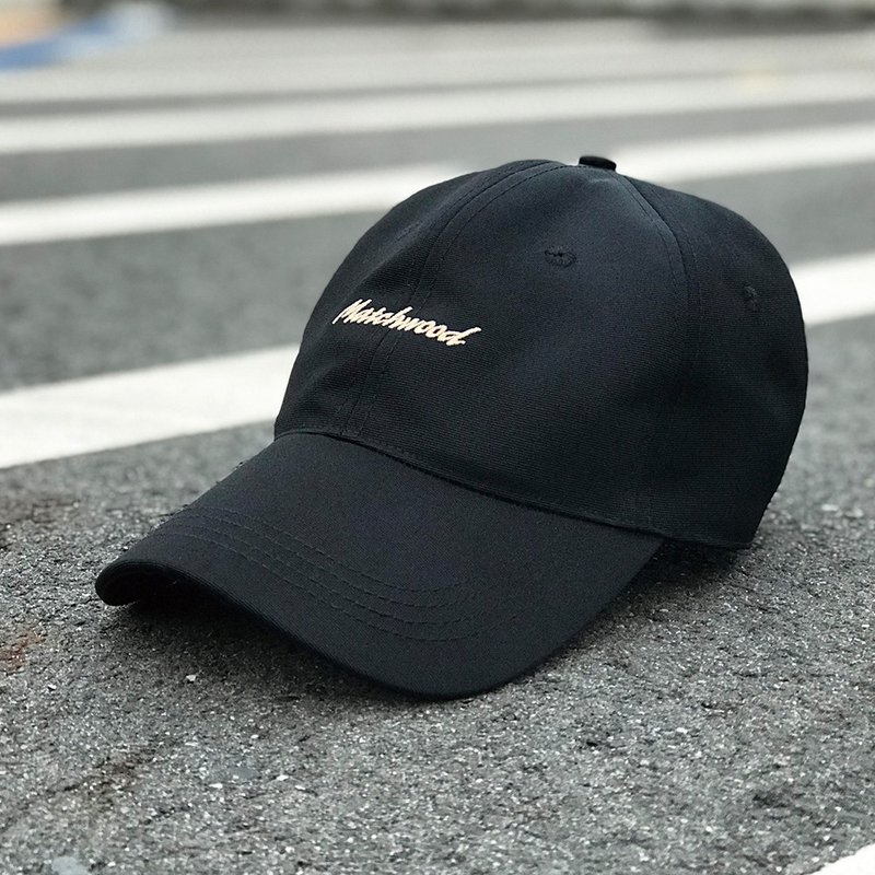 火柴木设计 Matchwood SCRIPT LOGO SPORT CAP 防水抗污 草写黑款 - 帽子 - 防水材质 黑色