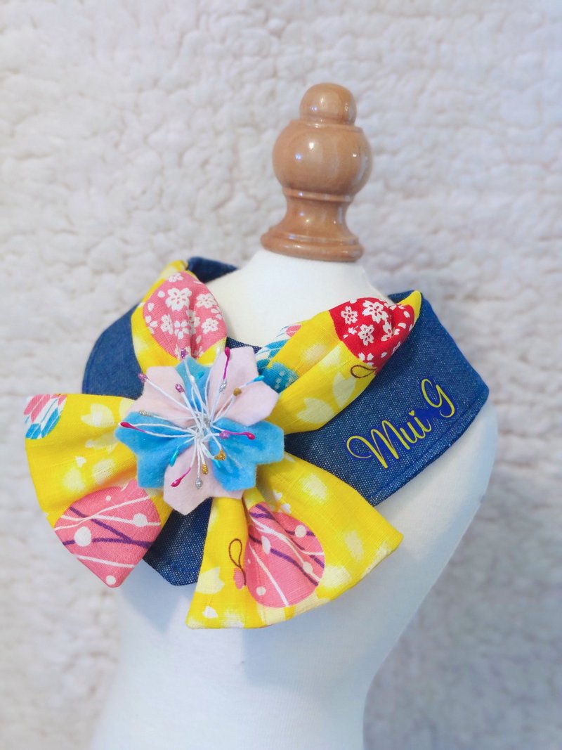 Sakura 和风 樱花 造型颈饰 颈项 collar - 衣/帽 - 棉．麻 黄色